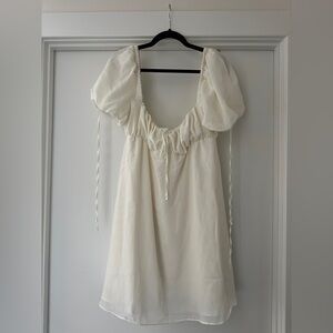 HOUSE OF CB Princess Puff Sleeve A-Line Dress (Georgette)